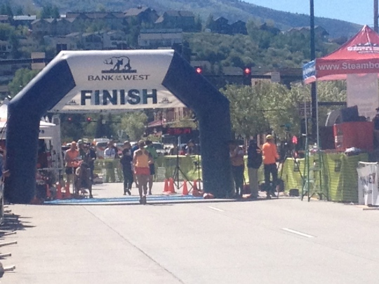 Meghan, in orange, at the finish!